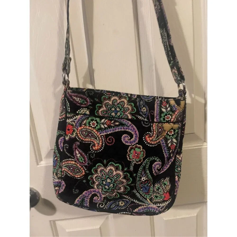Vera Bradley Womens Multi Color Floral Paisley Print Shoulder Crossbody Bag